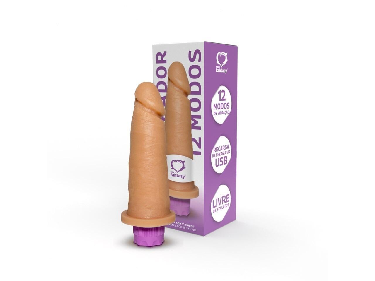 43ad083da42e31feab270c8b8ffeb226.jpeg Prótese Realística com Vibrador Recarregável USB - 15,3cm x 4,5cm - Imagem 1