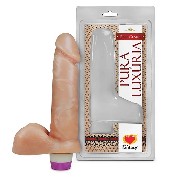 Prótese Maciça com escroto e vibrador 16cm x 3,5cm