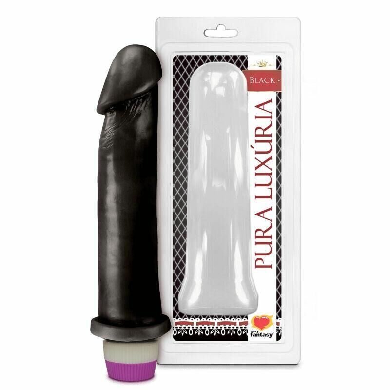 d28db6b51cb2ad1df216ebea4dd79bcd.jpg Prótese Realística com Vibro 22cm x 5,8cm - Preta - Imagem 1