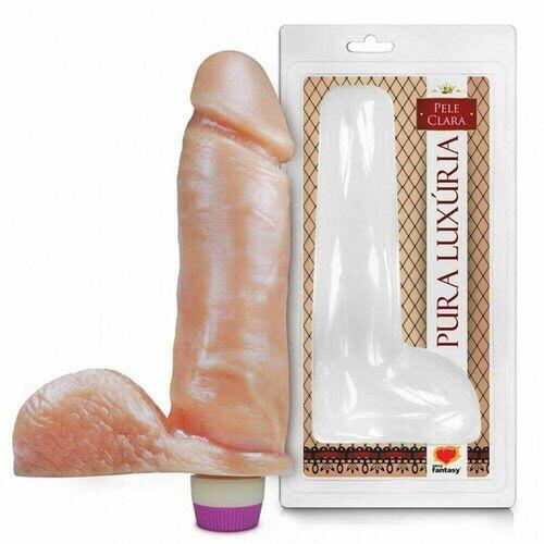 Prótese Realística com Vibrador e Escroto 20,5cm x4,7 cm