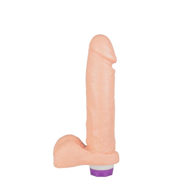 Prótese Realística Maciça com Vibro e Escroto - 18 cm x 4,8 cm - Pau Brasil